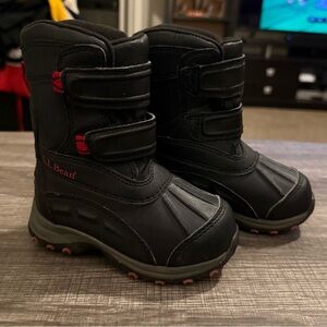 L.L. Bean Kids Black and Red Snow Boots